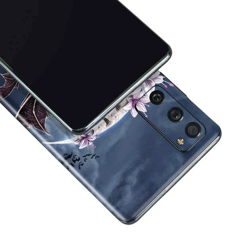 Gothic Moon with Bats and Flowers by Sarah Richter Galaxy S20 Fan Edition Skin